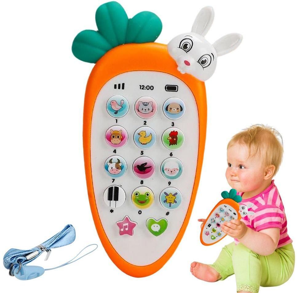 haulsale Carrot/Radish Style Baby Cell Phone Toy With Light & Various Music Sounds37-picture-5