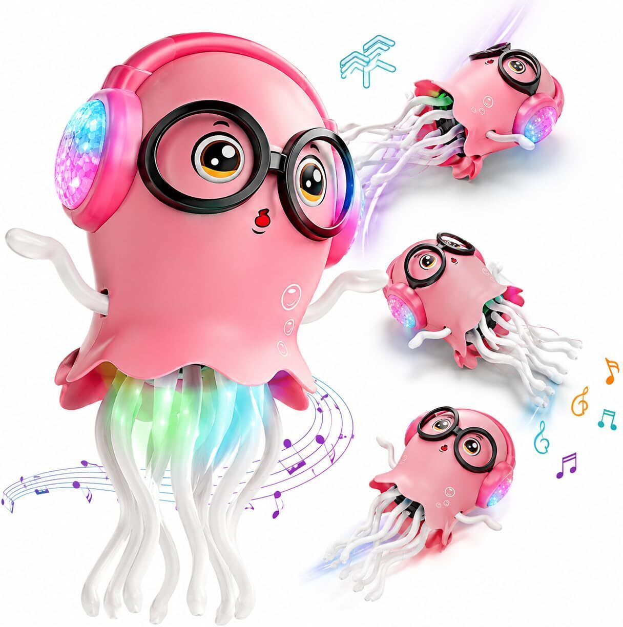 zunbella Dancing Moving Musical Jellyfish Toy With LED Light Bump & Go Toy For Kids-picture-23