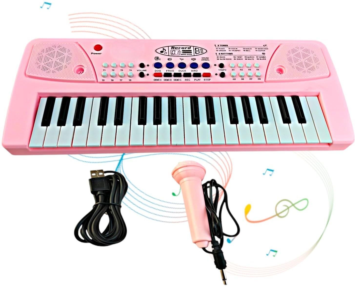 jericos Kids Piano 37 Key Keyboard with Power Option, Microphone & Recording Educational-picture-28