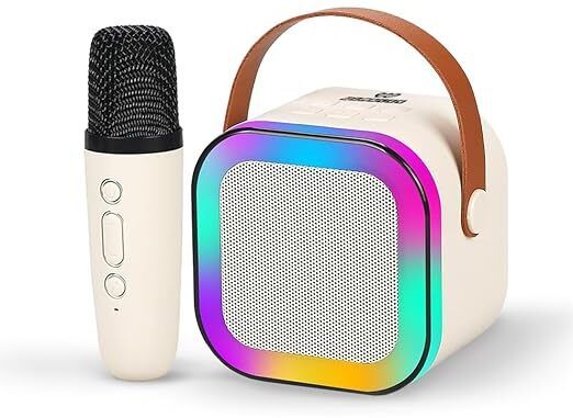 dwelling Rechargeable Wireless Karaoke Microphone with Bluetooth Speaker & LED Lights-picture-12