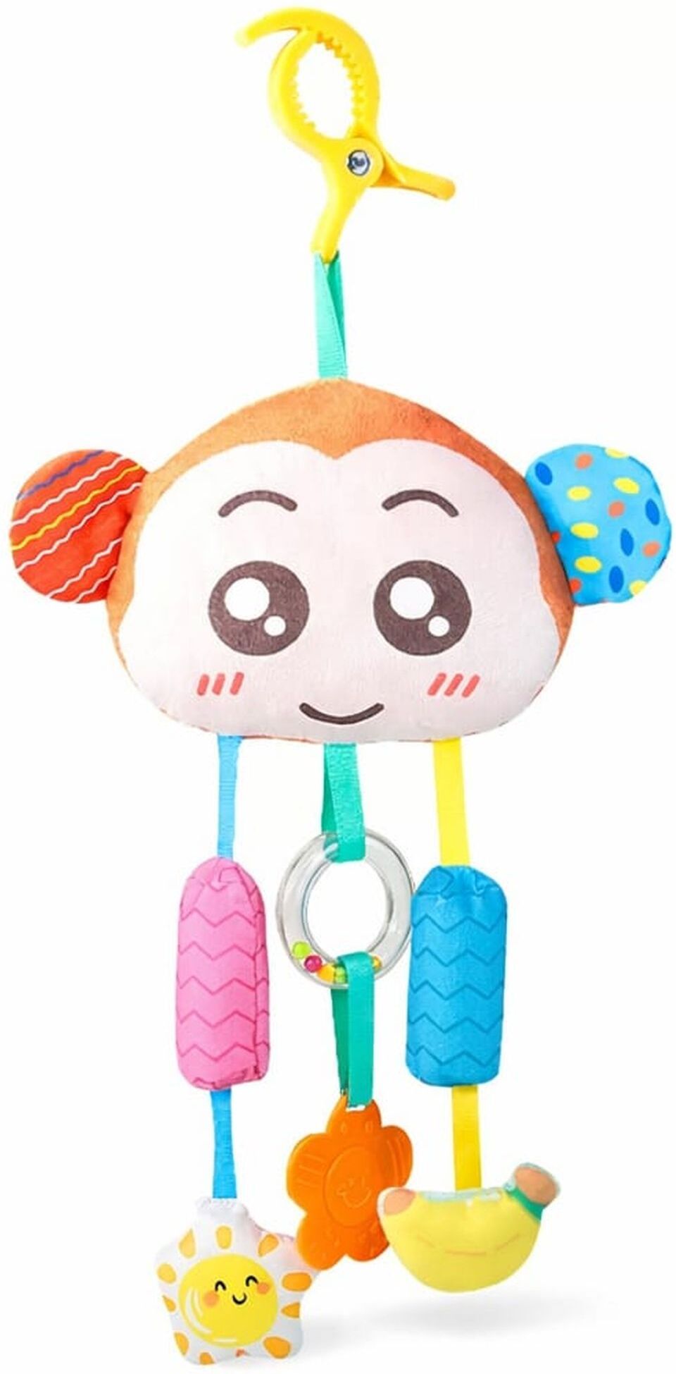 Baby Hanging Monkey Plush Rattle Toy with Teether for Crib-image-18
