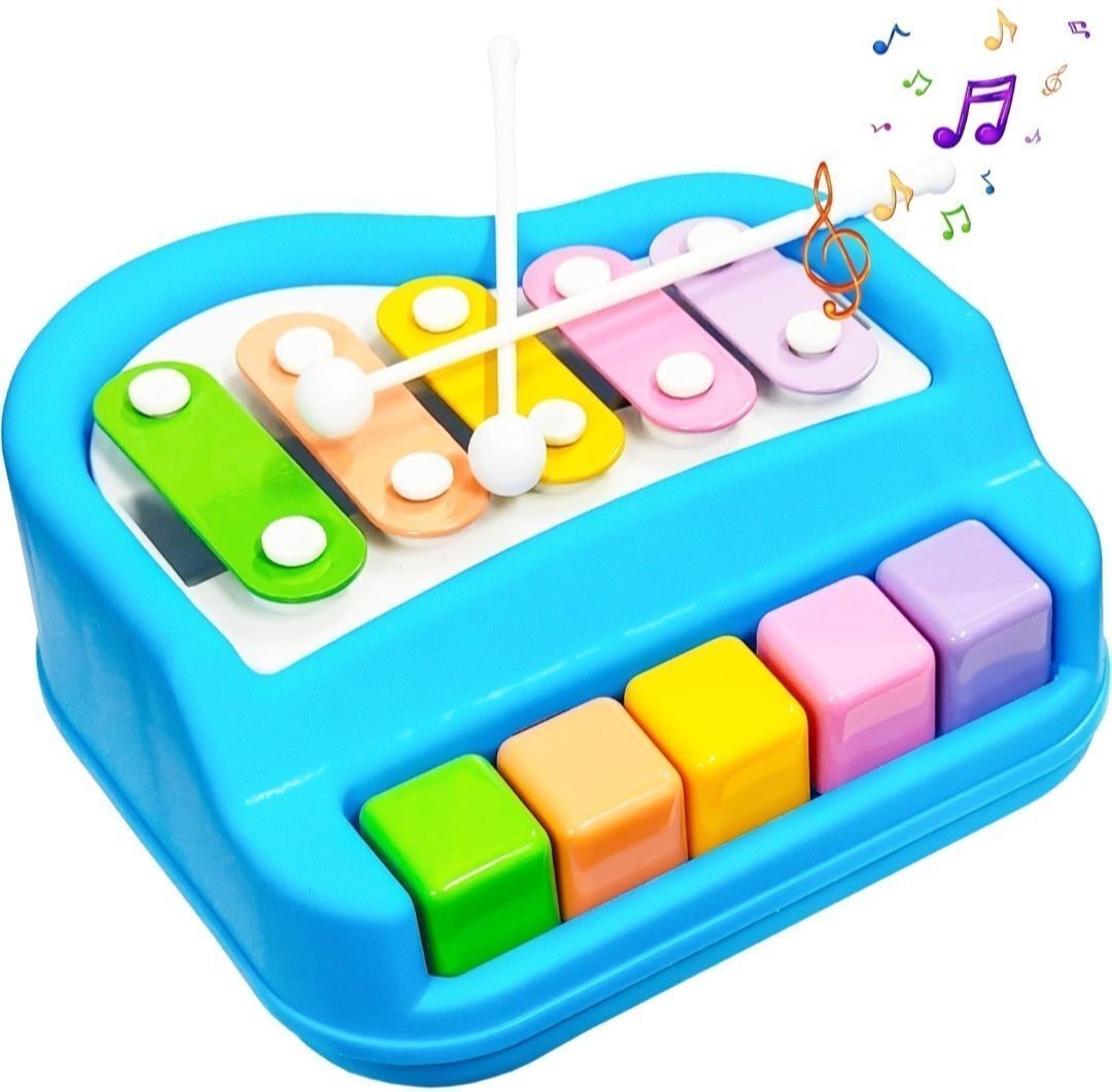 Melodious Musical Xylophone and Mini Piano Non Toxic Non-Battery Assorted Colors-image-5