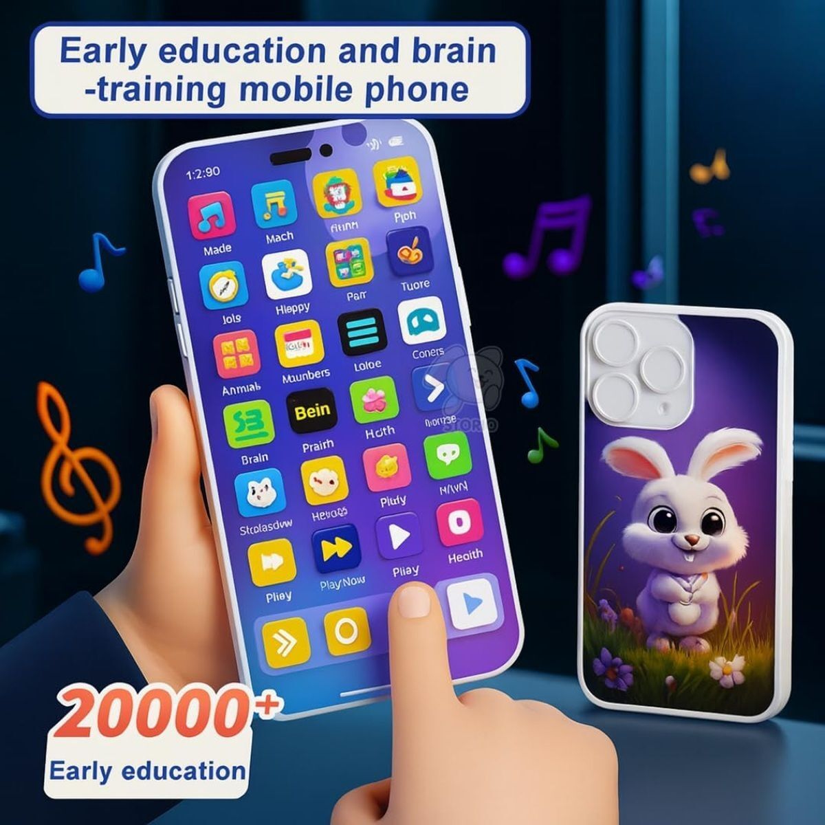 Rabbit Phone Toy with Music Ringtones for Kids (Multicolor)-image-24