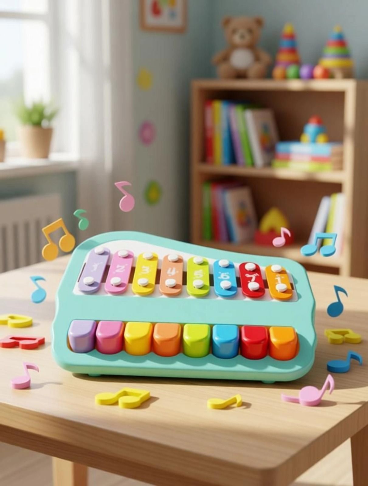 nilkanthenterrprise 2-in-1 Colorful Musical Instrument Toy with 8 Keys Xylophone and Piano Set-picture-43