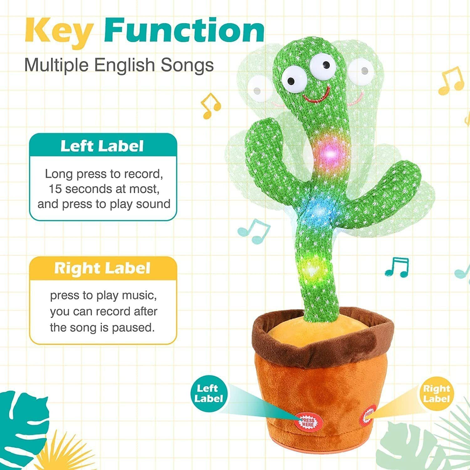 Dancing Talking Cactus Plush Toy, Wriggle, Singing, Repeats What You Say-272-image-29