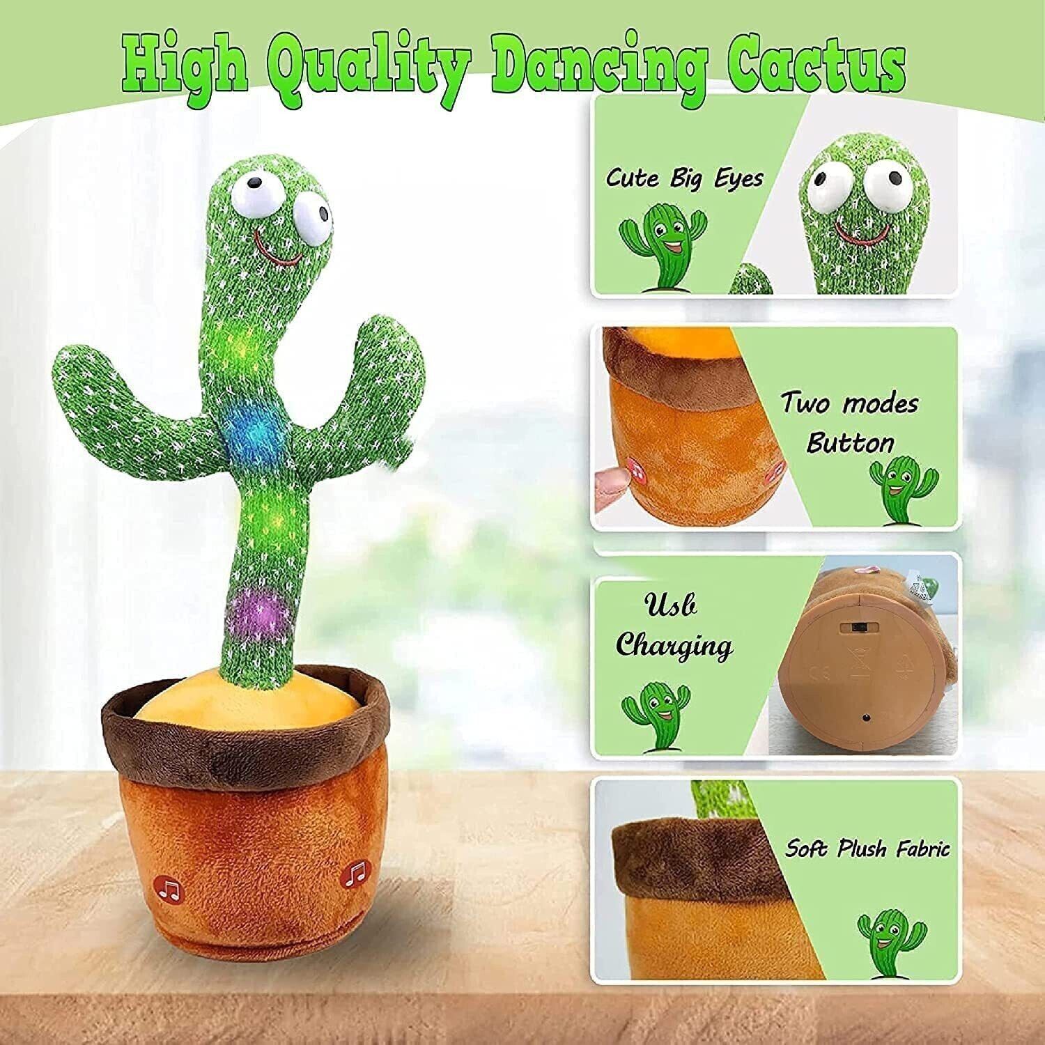 Dancing Cactus Toy Charging Sing,Dance,Mimic Repeat What You Say Baby Children-image-23