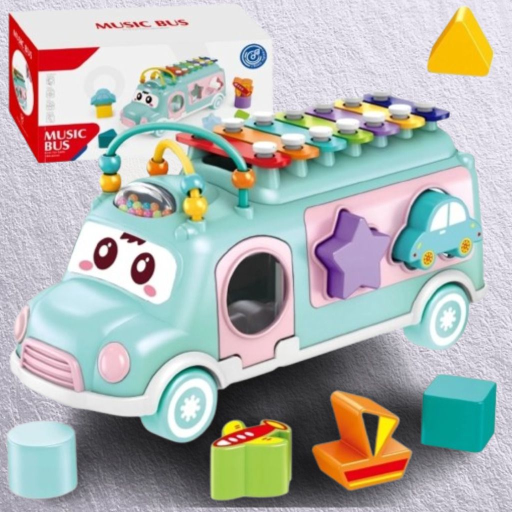 kidsdreams Baby Learning Bus Toy with Shape Sorter Musical Play and Activities-picture-18