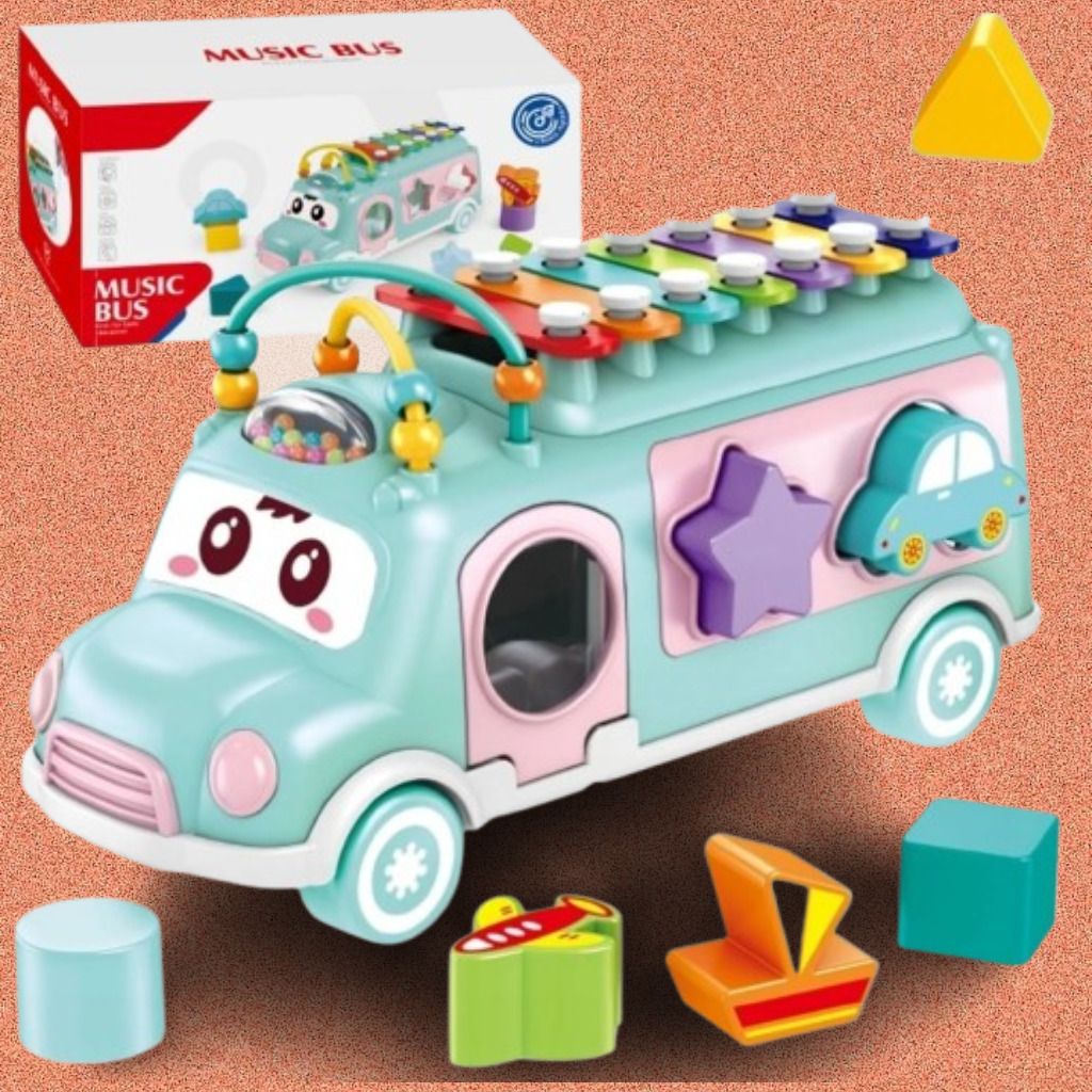 kidsdreams Interactive Learning Activity Bus with Shape Sorter for Kids-picture-38