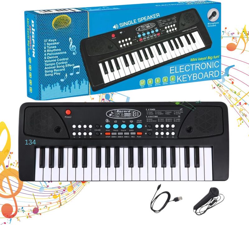 just97 37 Keys Musical Keyboard Piano with Mic for Kids Analog Portable Keyboard M5-picture-21