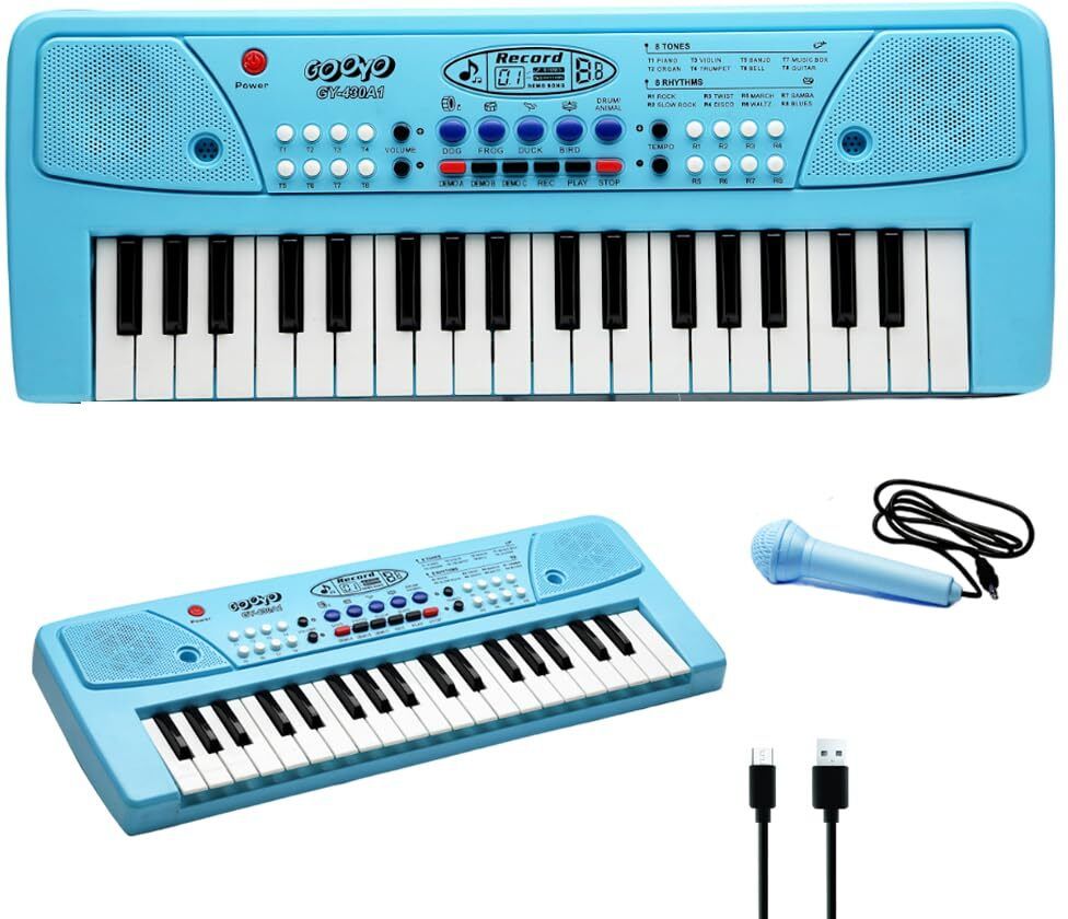 kidz n toys Musical Piano Keyboard with Microphone | 37 Keys Piano Toy For kids-picture-30