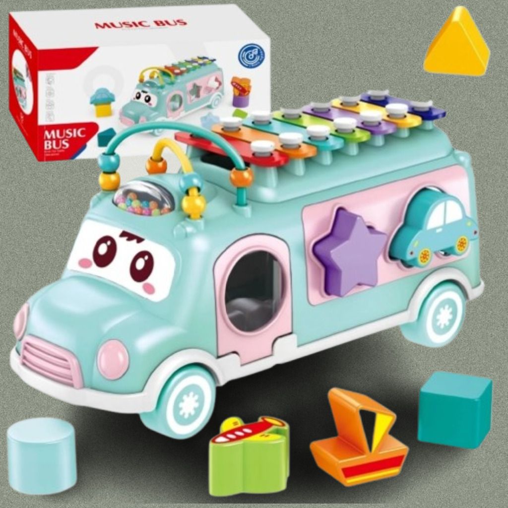 kidsdreams Baby Musical Shape Matching Activity Bus Toy for Early Learning-picture-34