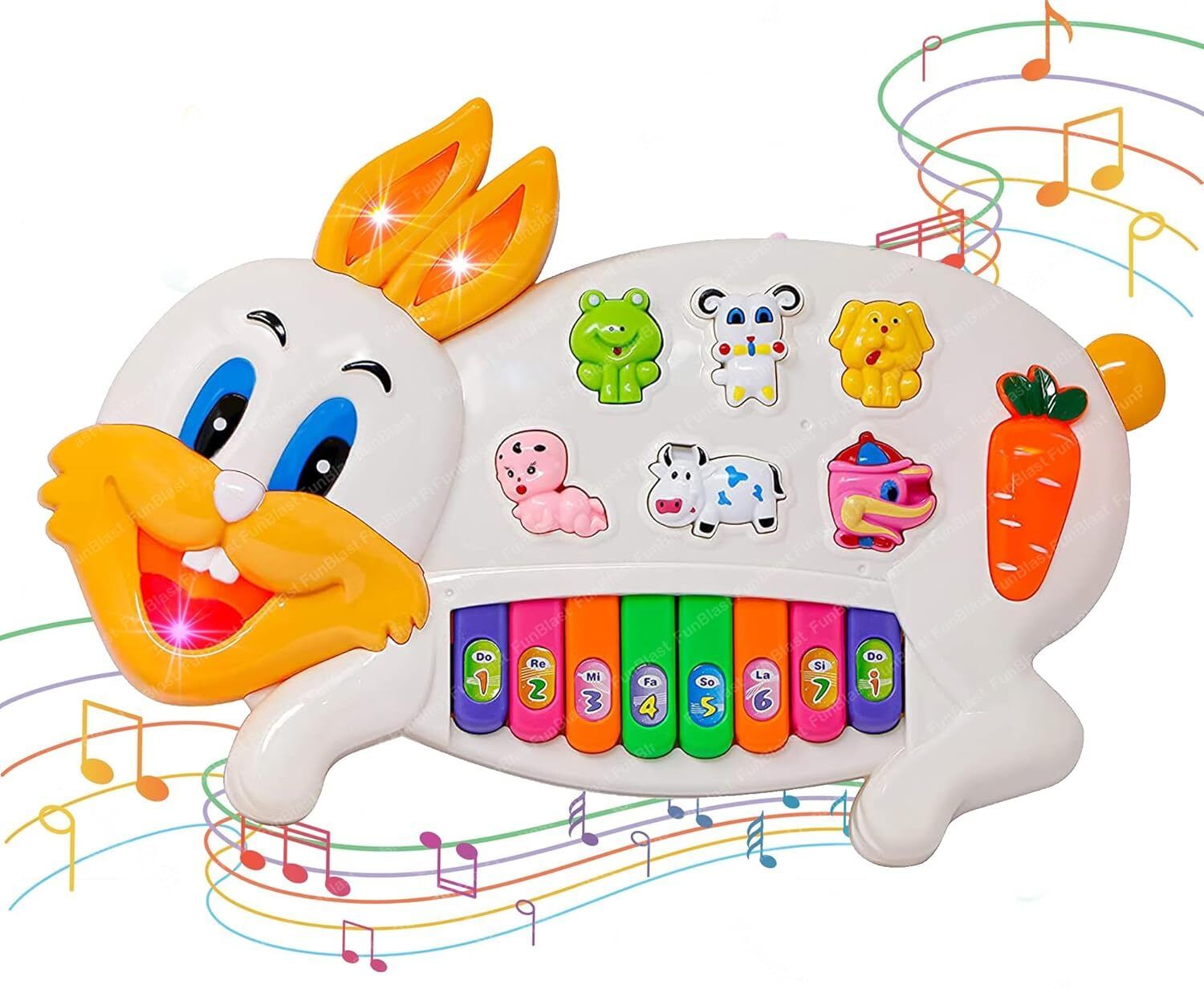 vigrati enterprise Musical Rabbit Piano with Flashing Light & Sound Early Development Toy for Kids-picture-27