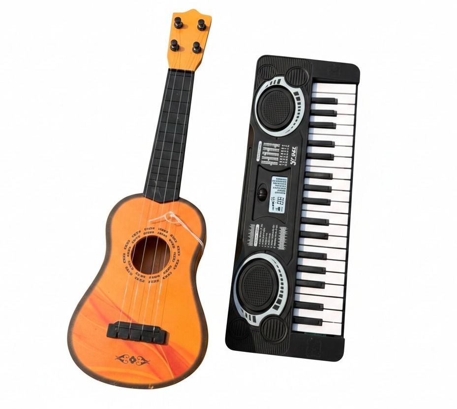 kmc kidoz Combo Mini 37-Key Electronic Piano & 4-String Acoustic Guitar Learning for Kids-picture-19