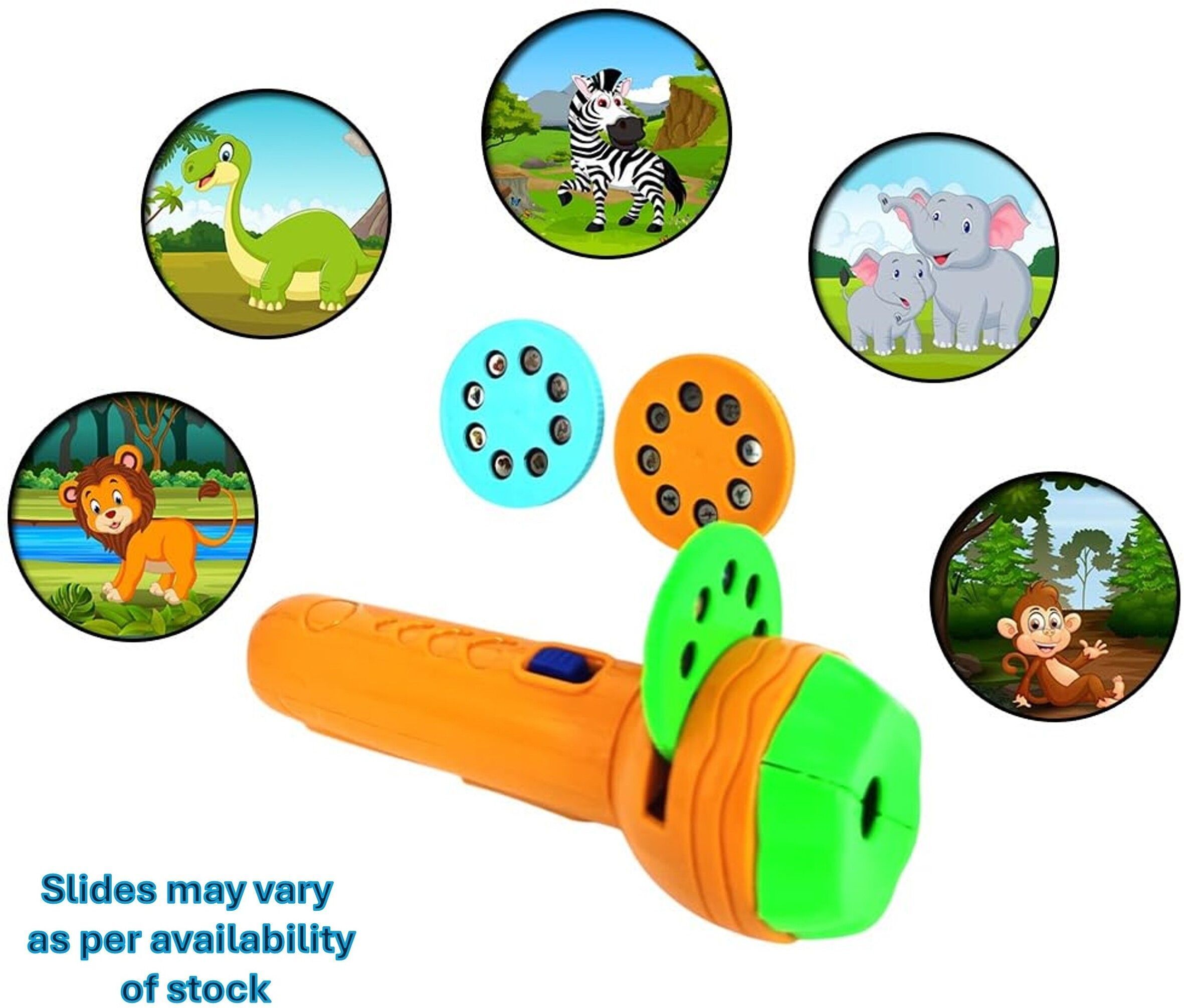 HD Pictures 3 Slides 24 Patterns Mini Projector Torch Comfortable Grip For Kids-image-18