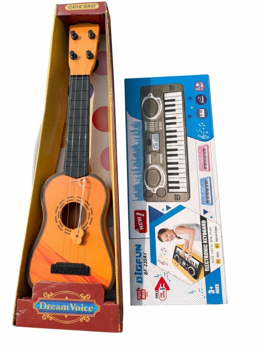 Combo Mini toys Electronic Keyboard 37 Keys Piano & 4 string decor guitar-image-21