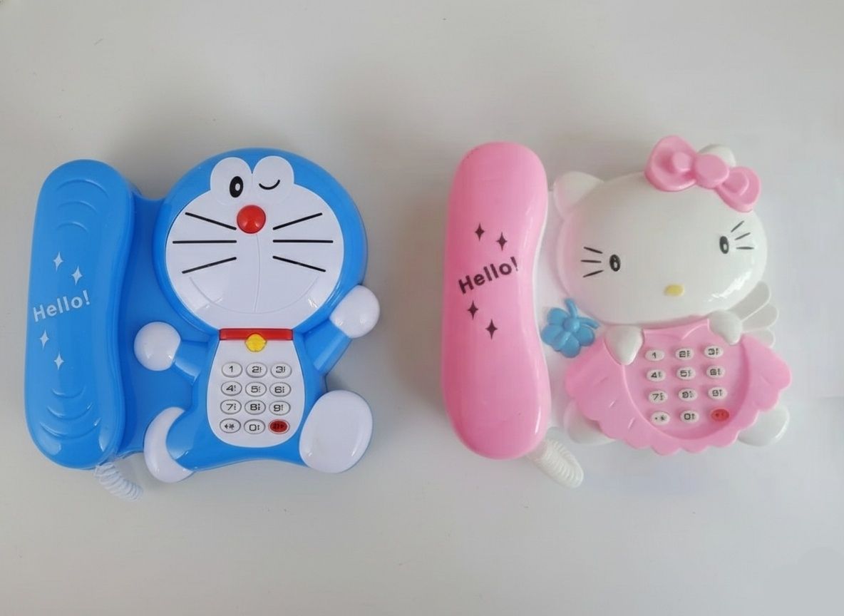 Cute Cartoon Character Kids Telephone Twin Combo Set with Music & Light