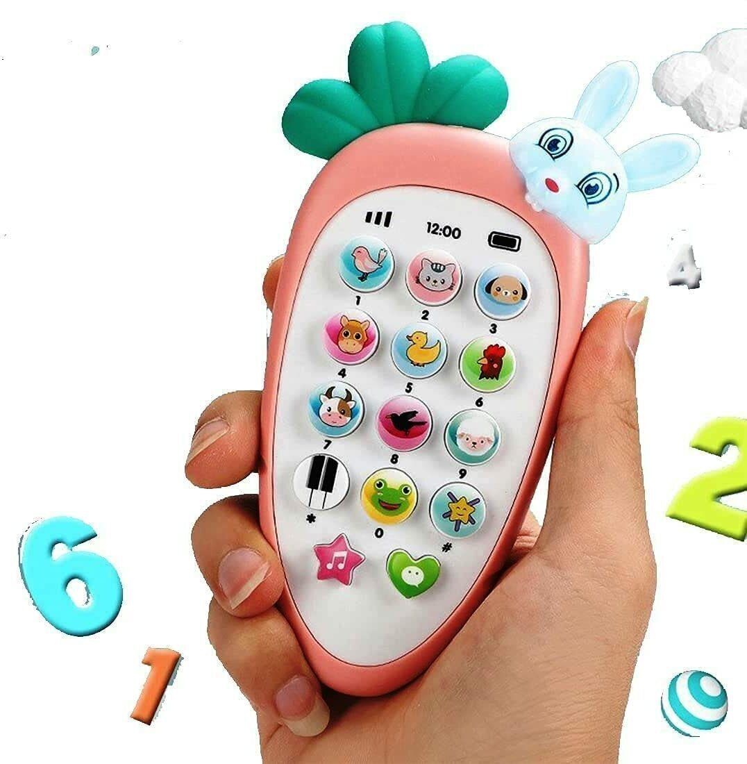Smart Phone Cordless Feature Mobile Phone Toys Mobile Phone for Kids Phone Small Phone Toy Musical Toys for Kids Smart Light (Rabbit Phone) multi color