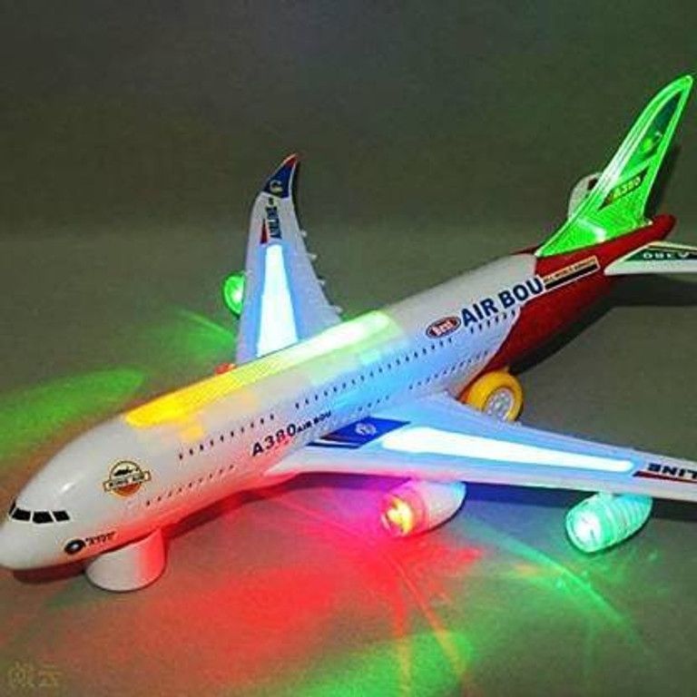 jasin enterprise Musical AeroPlane Airbus Bump & Go Action Toy with Sound & Light-287 multicolor-picture-11