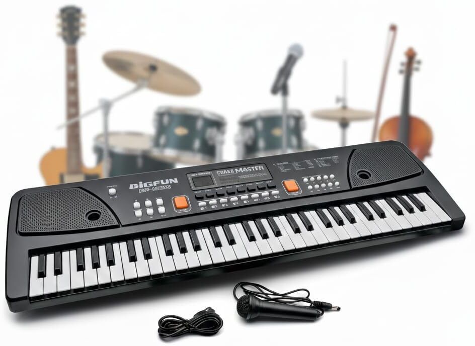 61-Key Keyboard Piano Musical Keyboard Toy with Recording, 16 Tones, 8 Rhythms & Demo Songs Analog Portable Keyboard-image-39