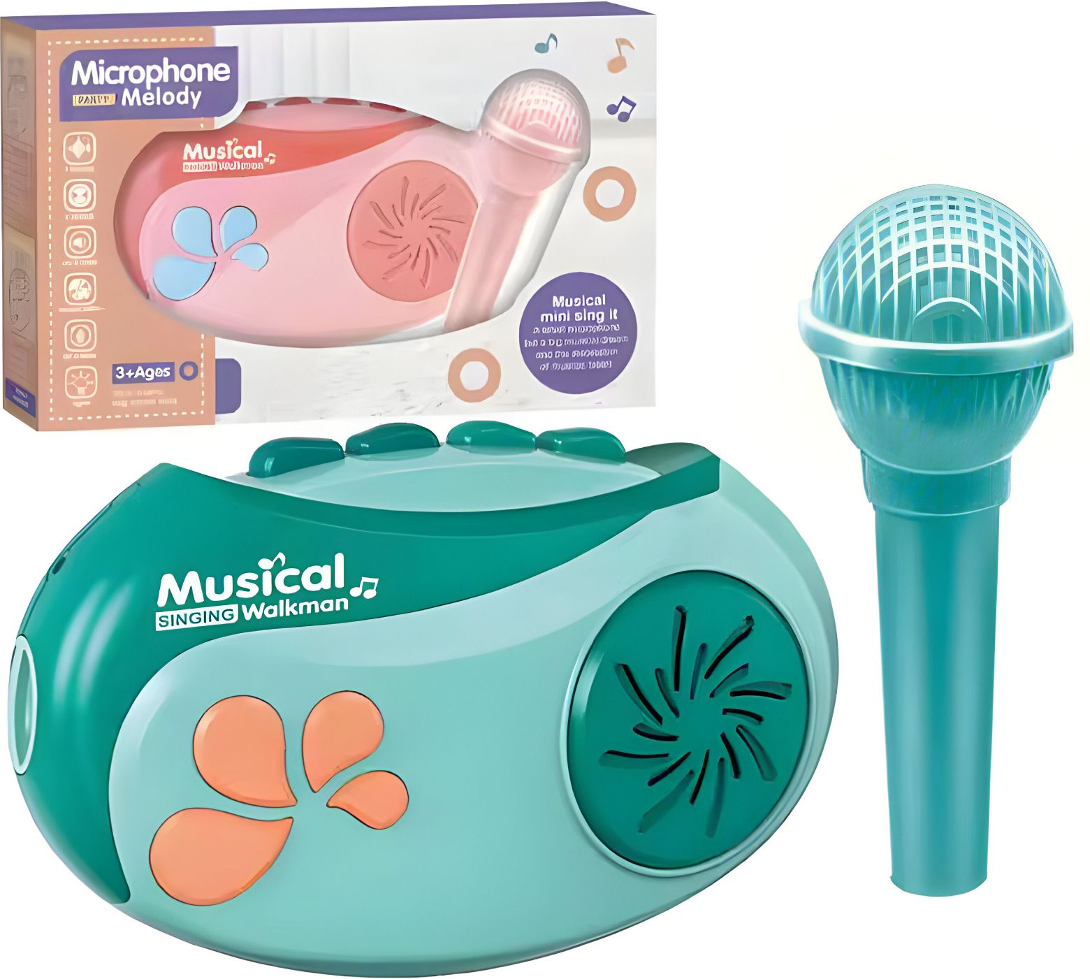 jollyora Portable Kid Karaoke Set with Mic Musical Singing Toy Songs & 6 Rhythm Melodies-picture-25