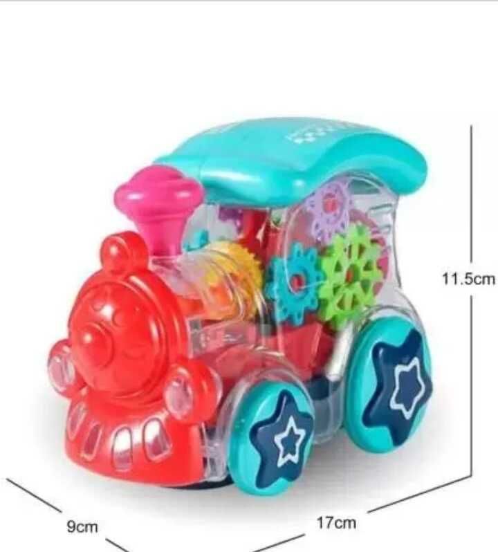 KIDS TOYS Gear Transparent Train Engine Toy with LED Lights and Musical Sound-image-11