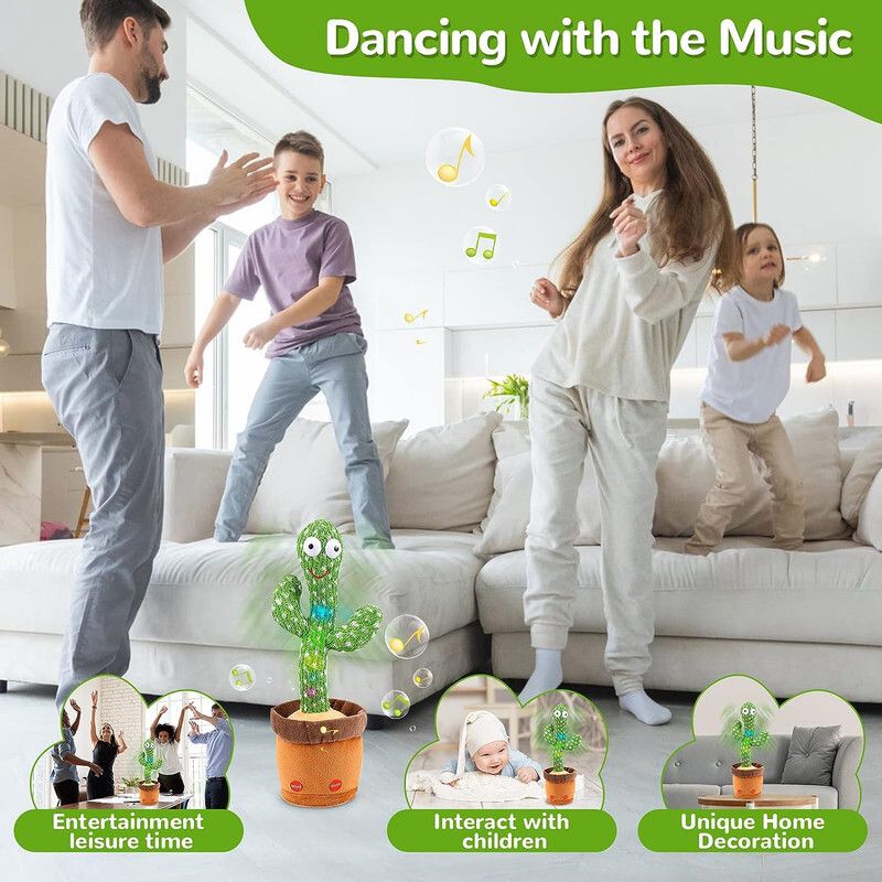 haulsale Dancing Talking Cactus Plush Toy, Wriggle, Singing, Repeats What You Say-1071-picture-16