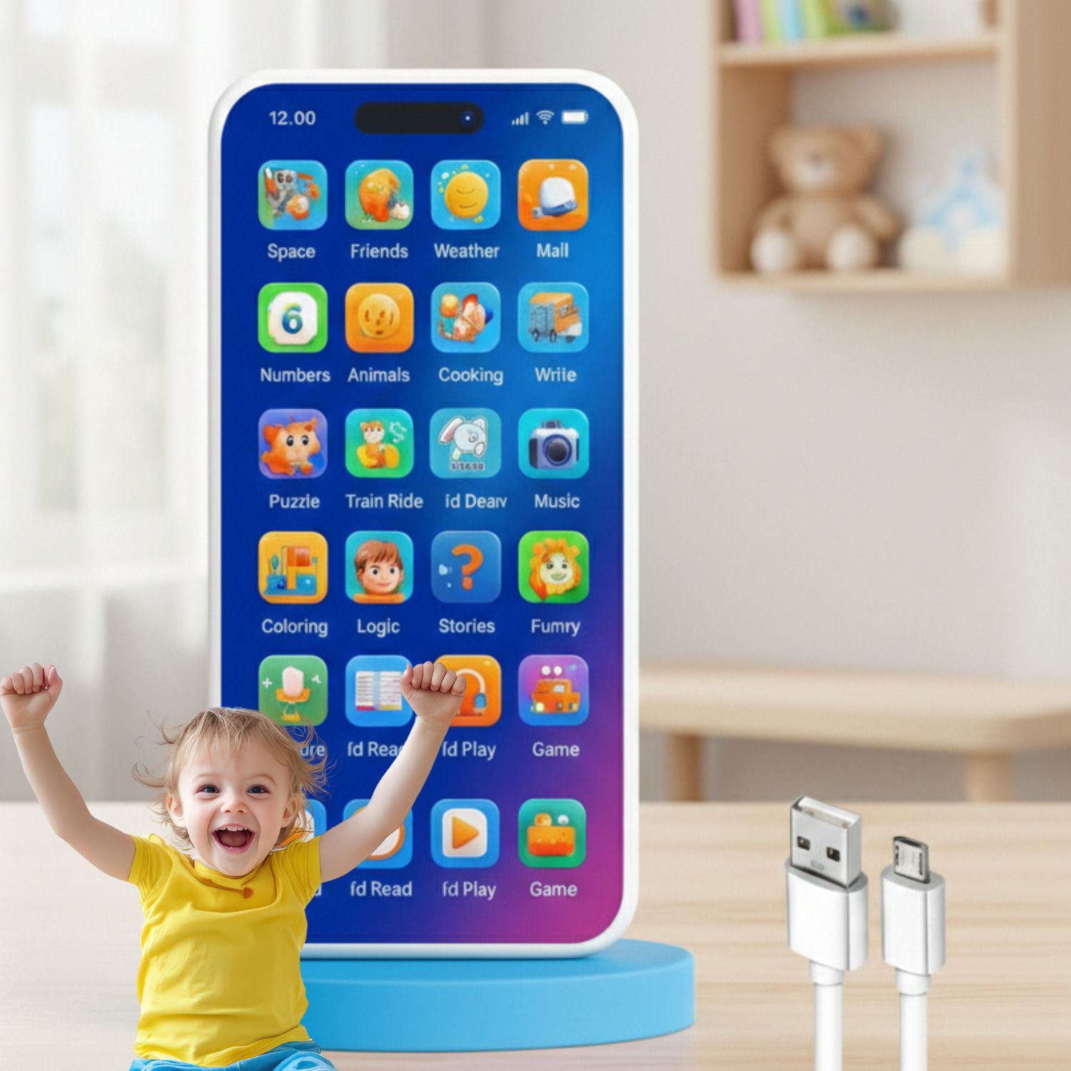 Kids Educational Phone Toy for Alphabet & Numbers-image-36