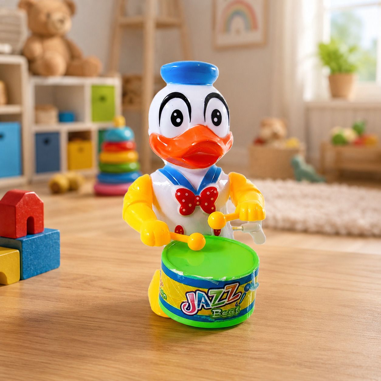 yewish Cute Drummer Toy for Kids,Key Operated Dancing Drum Toy with Drumming Action Toy-picture-15