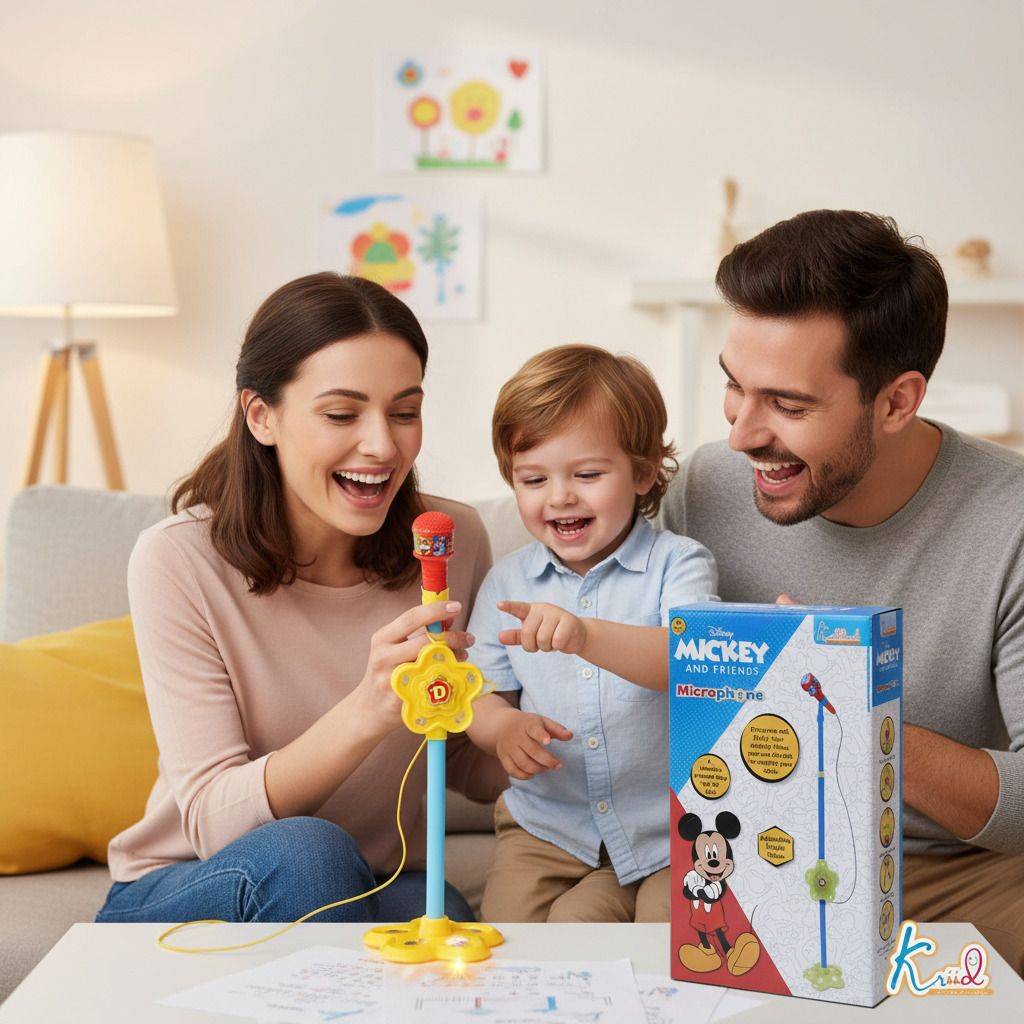 disney Mickey Cartoon Portable Karaoke Microphone Set for Kids with Music & Lights-picture-16