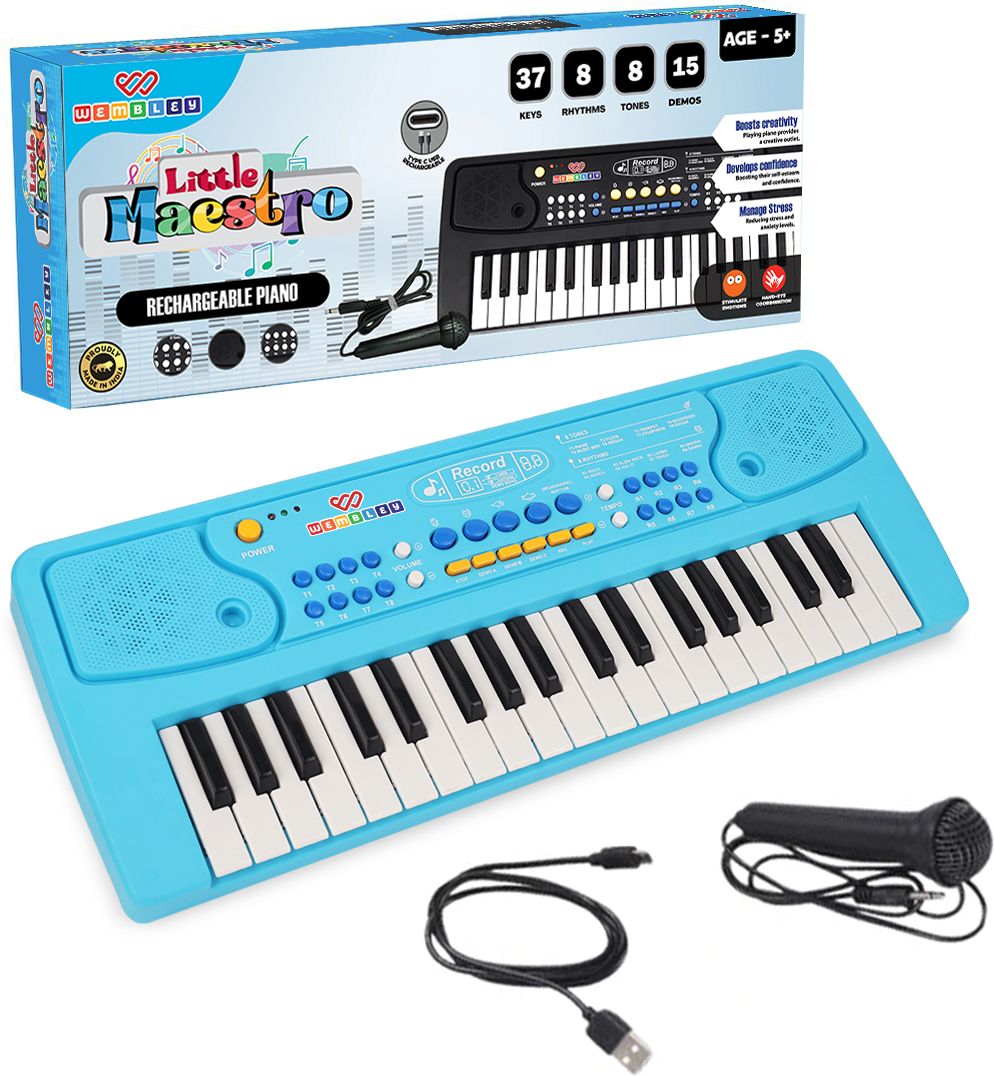 wembley Rechargeable Kids Piano with Mic Electronic Keyboard Musical Toy-picture-13