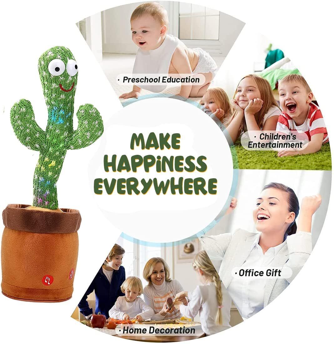 haulsale Dancing Talking Cactus Plush Toy, Wriggle, Singing, Repeat What You Say-380-picture-17