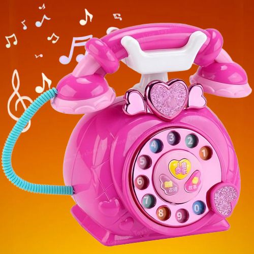 Pink Kids Toy Phone With Light And Sound Musical Pretend Play Phone Toy-image-18