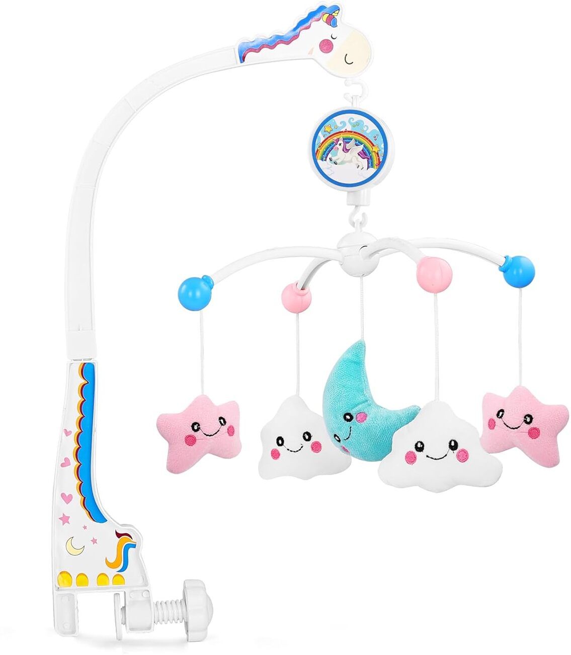 babygo Rotating Pony & Stars Musical Crib Cot Mobile | Hanging Jhoomer Rattle Toy Rattle-picture-6