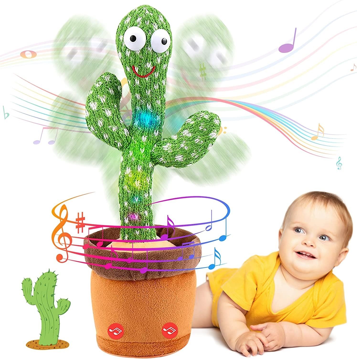 onshhm Talking & Dancing Cactus Soft Toy with USB Charging Funny Educational toy-picture-10