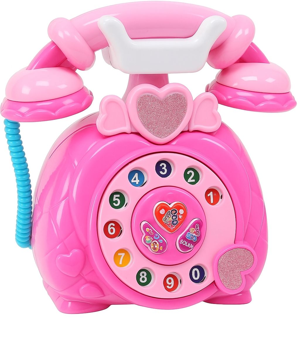 araa enterprise Kids Musical Vintage Style Pink Toy Telephone with Lights & Sound |-picture-15