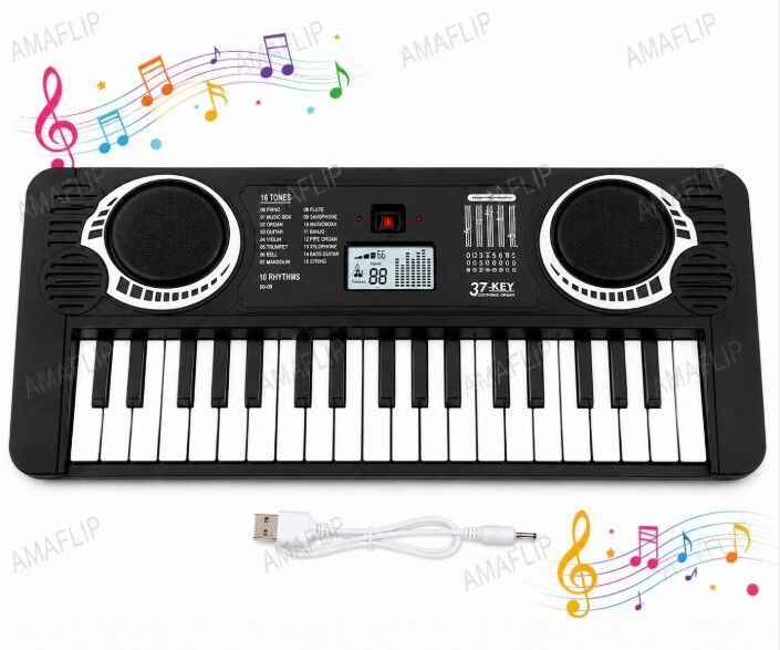 amaflip NICKSPOOL 37-Key Electronic Musical Keyboard Piano with USB Power for Kids-picture-20