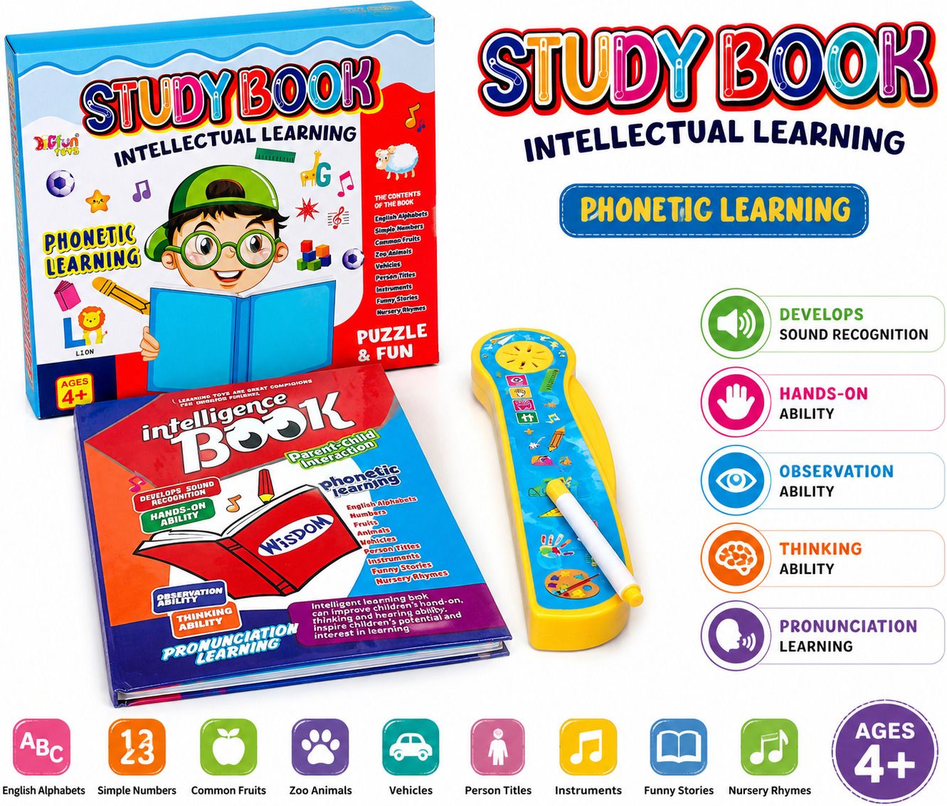 mansi gift gallery Smart Learning Book with English Alphabet, Phonics & Rhymes for Kids-picture-28