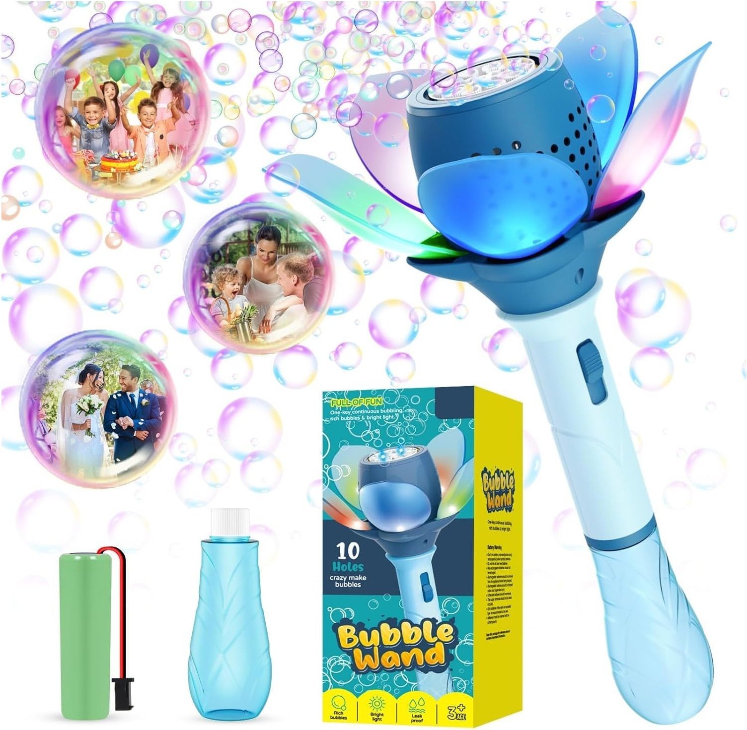 Electric-Bubble Stick for Kids Automatic Bubble Machine 10000+ Bubbles-image-14