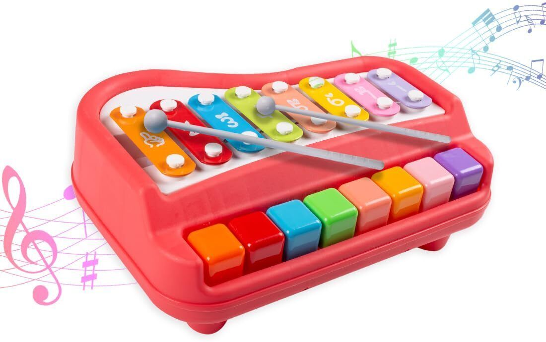 pureey 100% 2-in-1 Big Piano and Xylophone with 8 Colorful Keys | Includes 2 Sticks |-picture-10