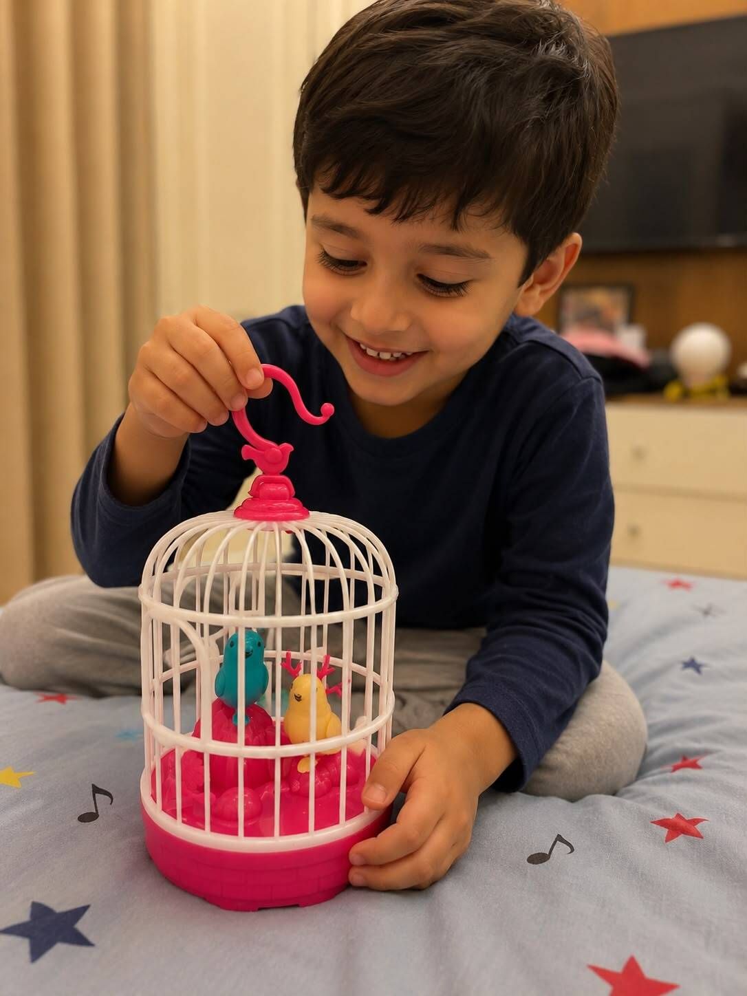 m s zariwala Talking & Singing Bird Toy in Cage | Voice Mimicking Pet with Lights for Kids |-picture-44