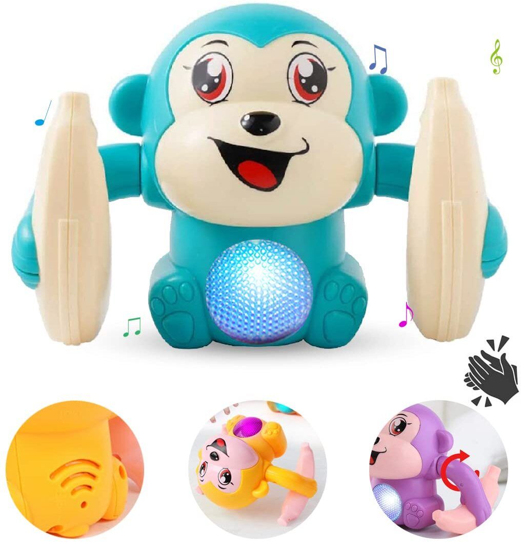kath and deen Dancing Monkey Musical Toy Baby Rolling-Voice Control Light/Sound with Sensor-picture-21