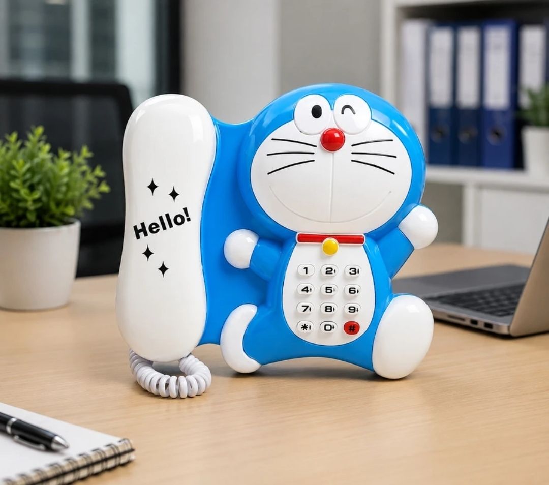 Doremon Character Toy Telephone with Sound Buttons Educational Play Phone-image-2