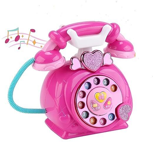 Telephone for Kids–Musical Play Phone with Lights,Sounds, and Rotating Dial-image-1