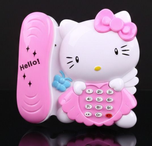 maa momai toys Cute Kitty Shape Musical Toy Telephone for Kids with Keypad Lights & Sounds-picture-11