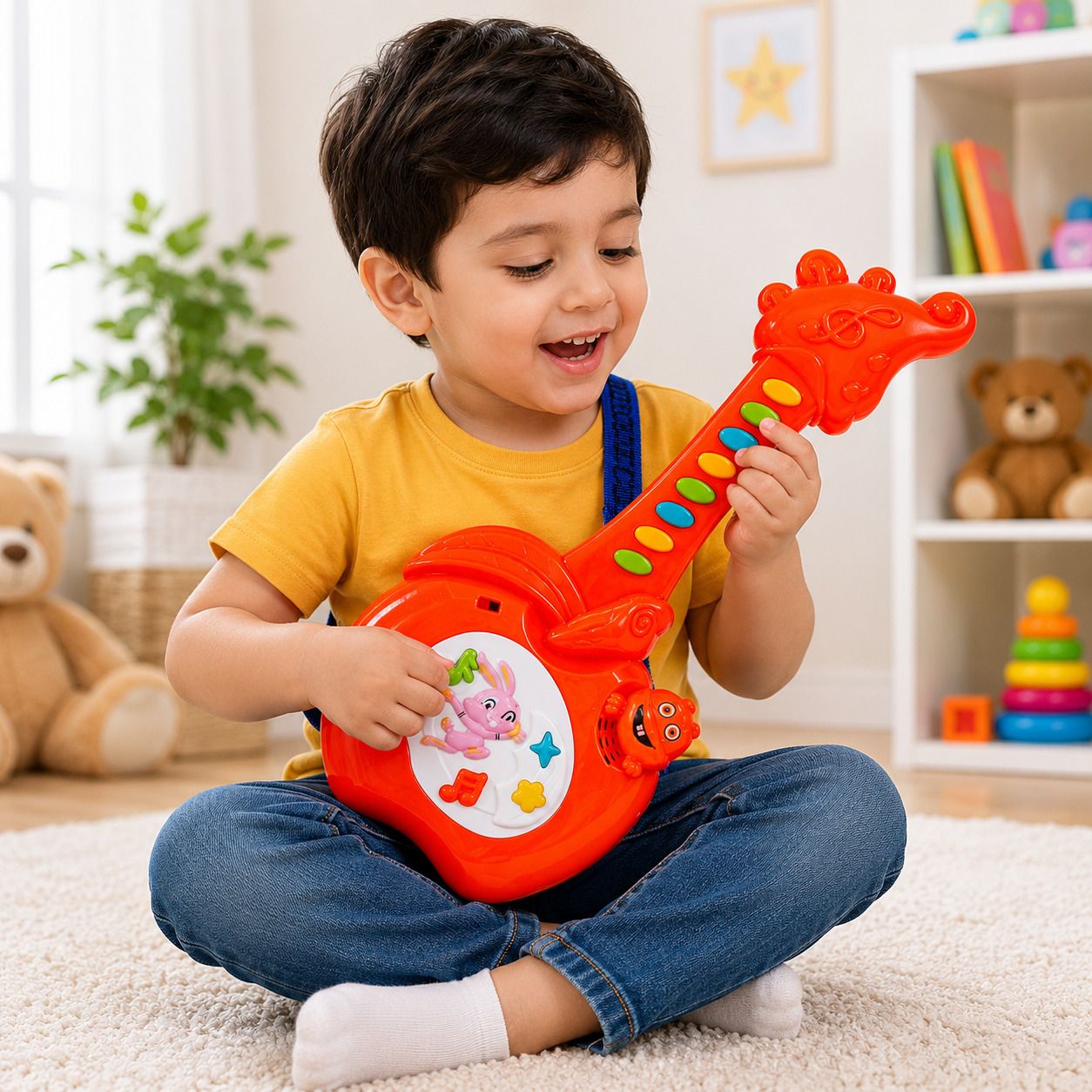 Bunny Shape Musical Guitar with 8 Sound Buttons-image-48