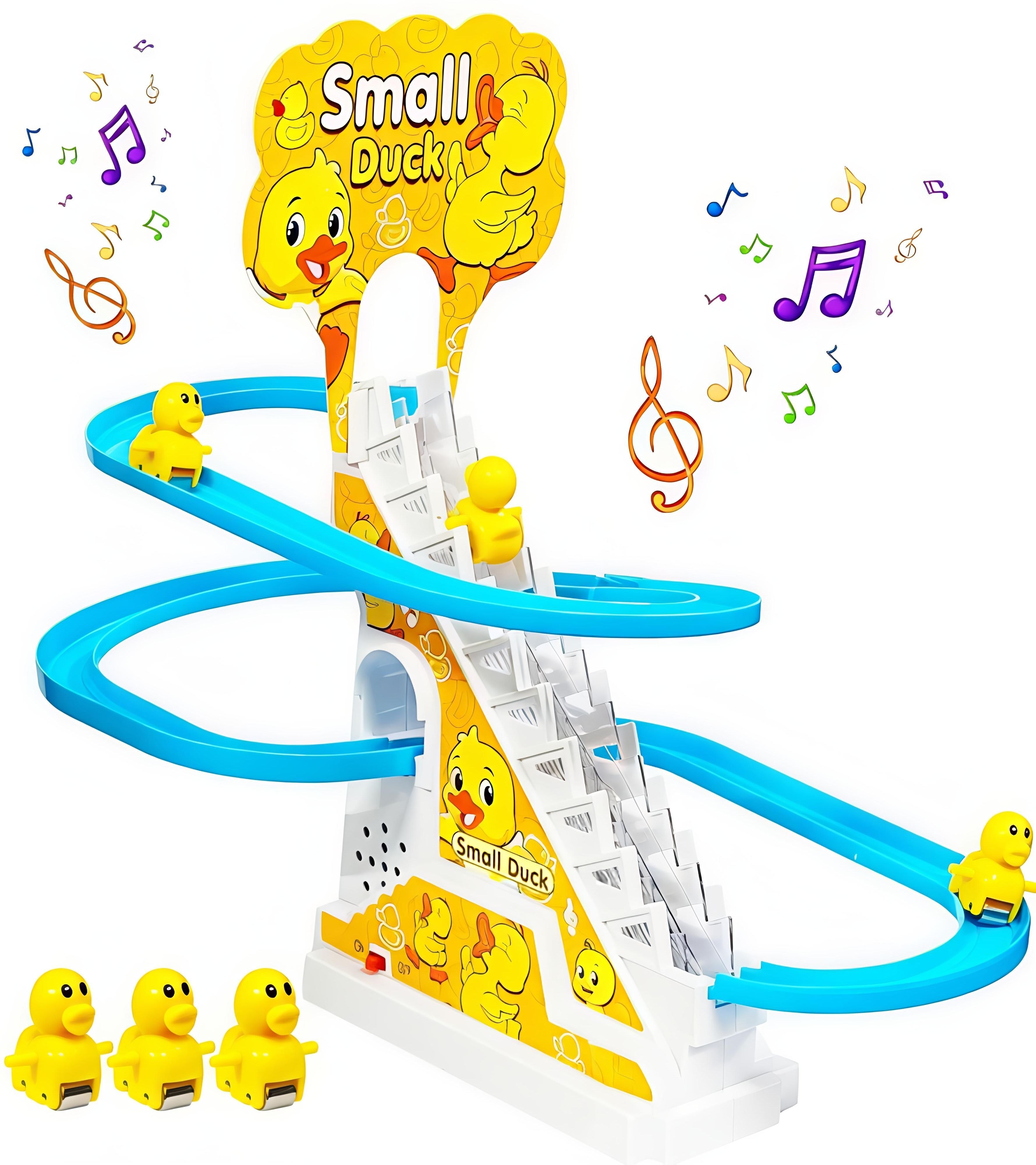Automatic Duck Climbing & Slide Toy with Music | Battery Operated Duck Toy Set-image-44