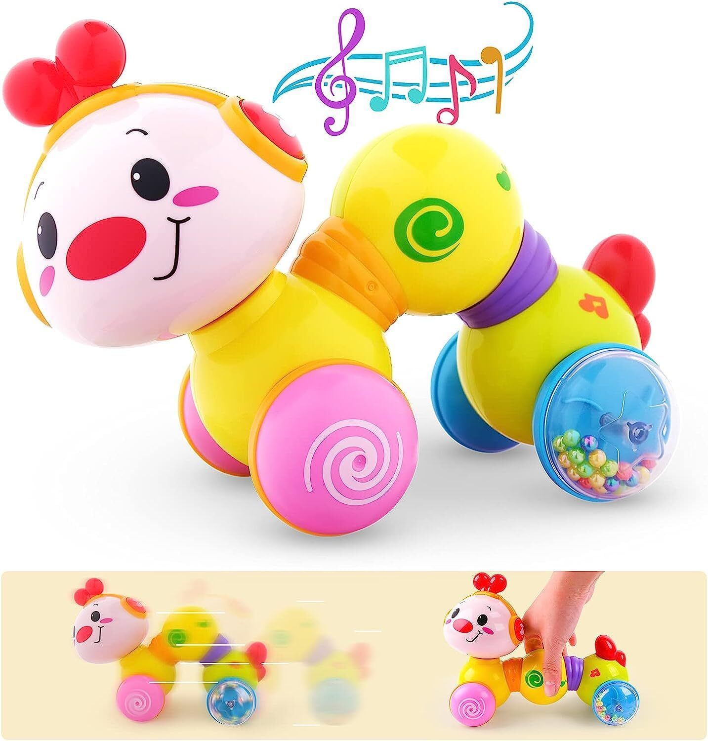 pluspoint Caterpillar Press & Go Toy Musical,Baby Toys 6 To 12 Months pack of 1-picture-44