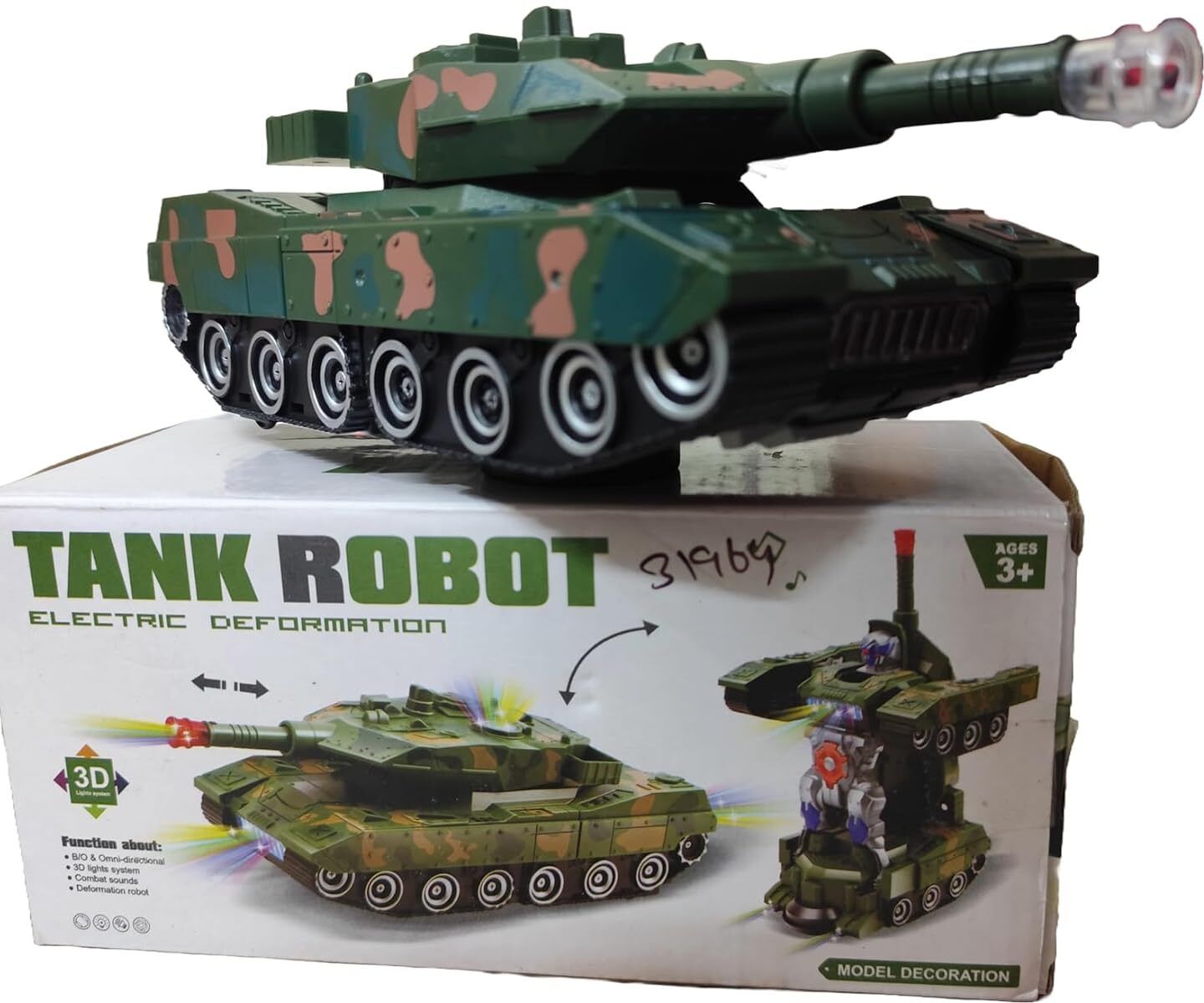 aarav enterprises Transforming Tank Robot Toy with Lights Music Battery Operated for Kids 3 Plus-picture-4
