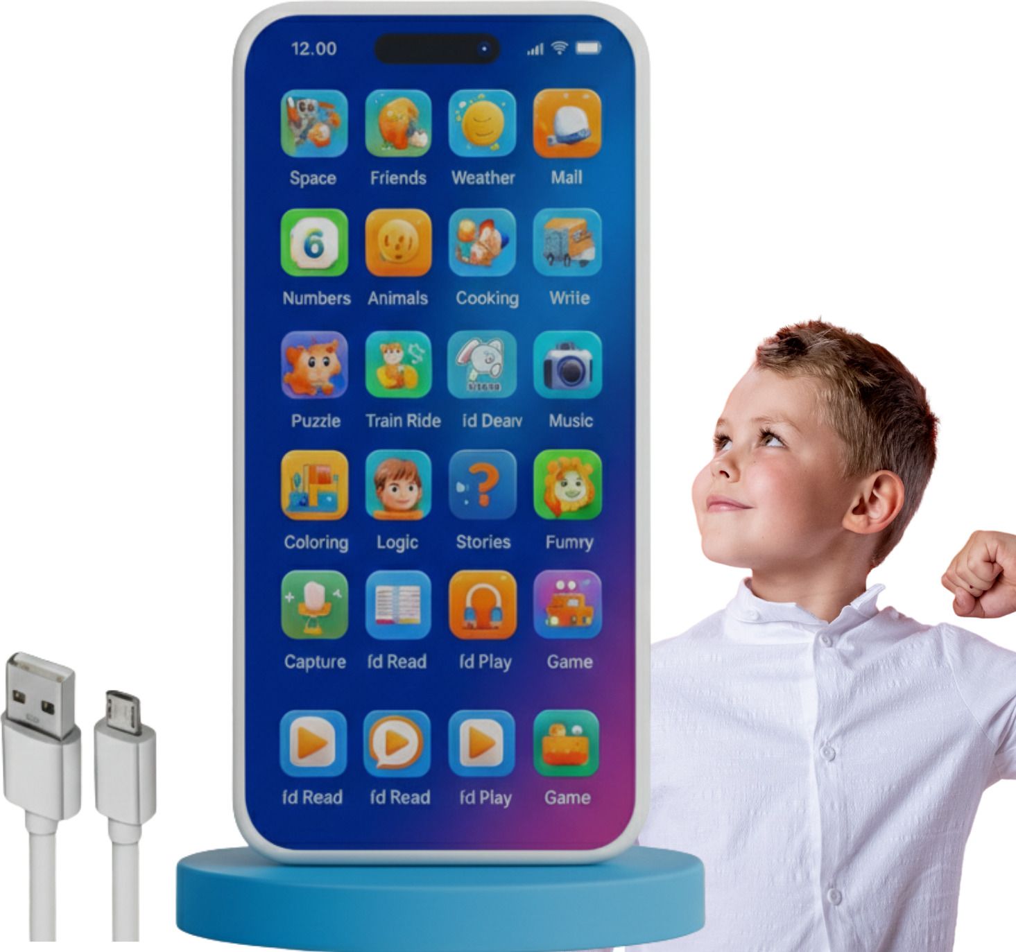 Kids Pretend Play Mobile Phone Educational Toy-image-20