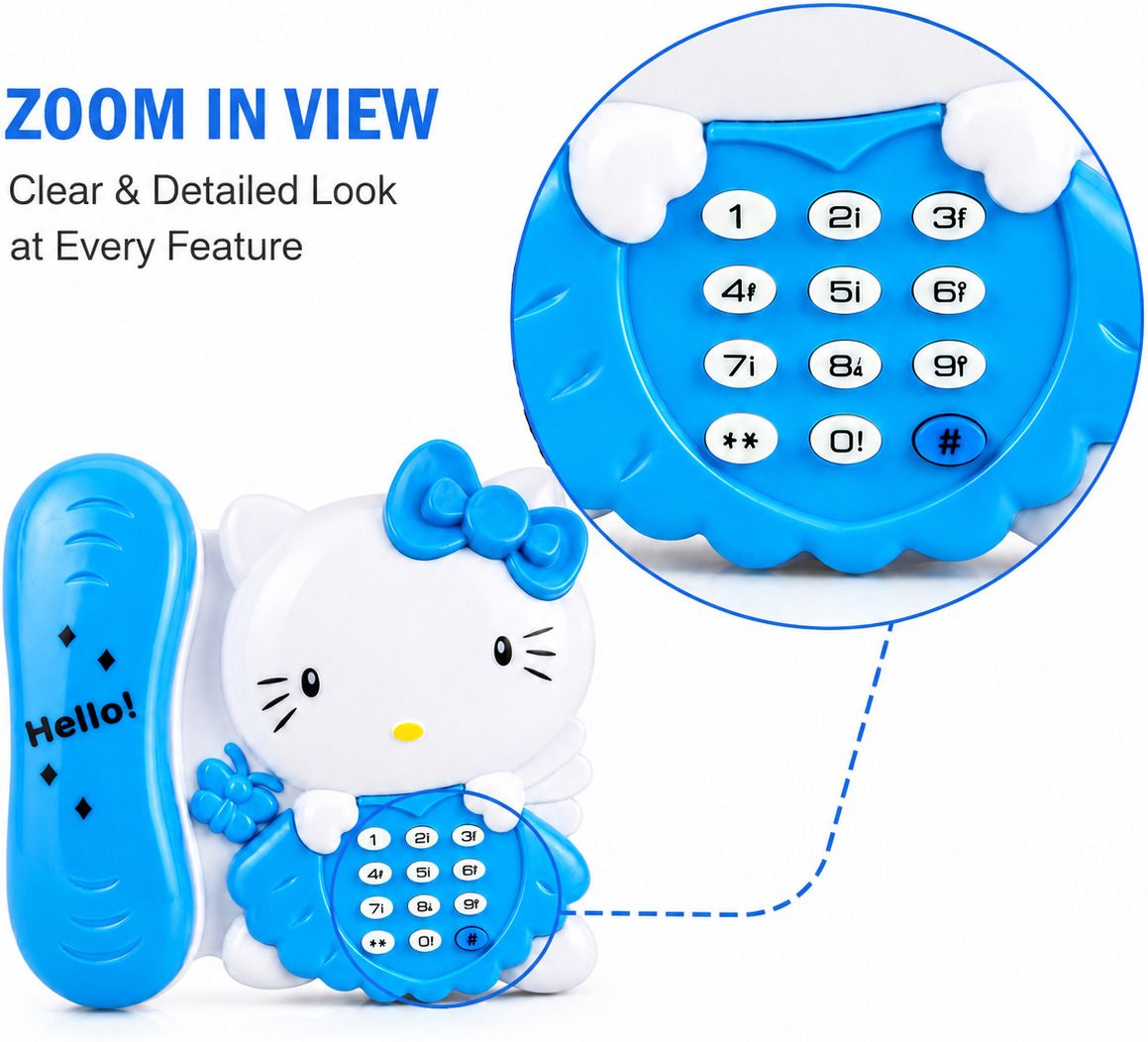 vedant enterprise Vedant Kitty Musical Toy Telephone For Kids Blue Color-picture-17